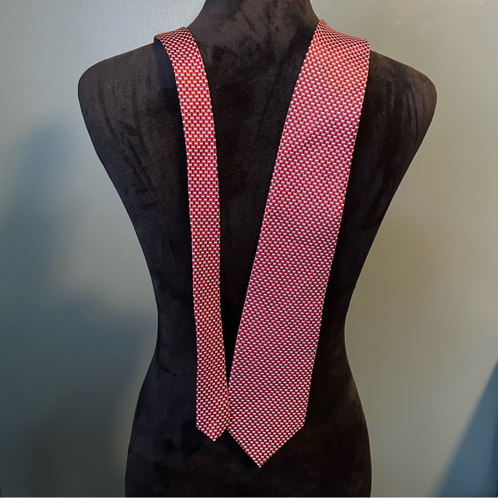 Ralph Lauren Red Tie 100% Hand Finished Silk